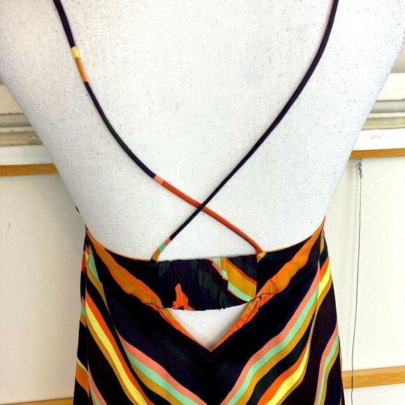 Anthropologie NWOT fabulous chevron print dress w/cut out elastic back & pockets - Picture 5 of 15